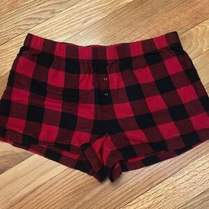 Stars Above Red & Black Checkered Pajama Shorts Medium
